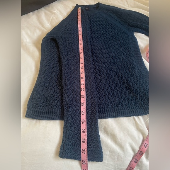 Deep Teal Blue Jones New York Signature Crew Knit Sweater EUC Medium - Picture 4 of 7